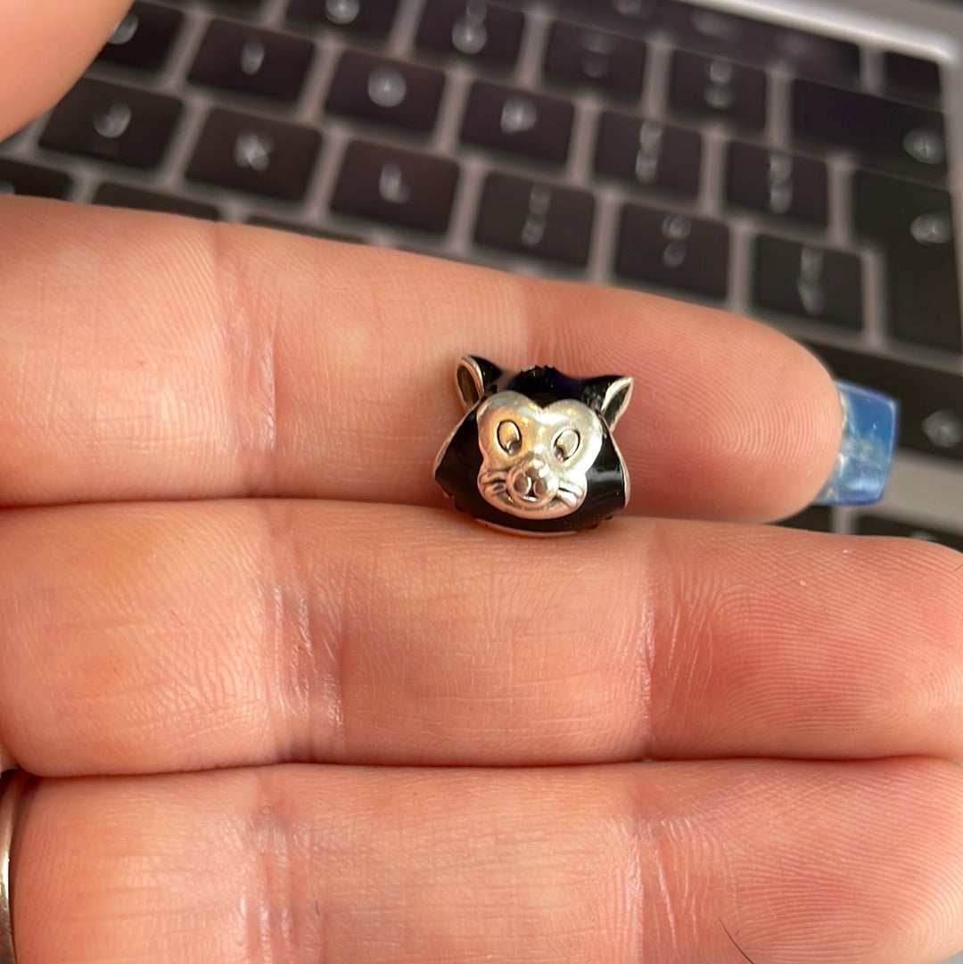 Genuine Pandora Disney Pinocchio Figaro Cat Enamel Charm
