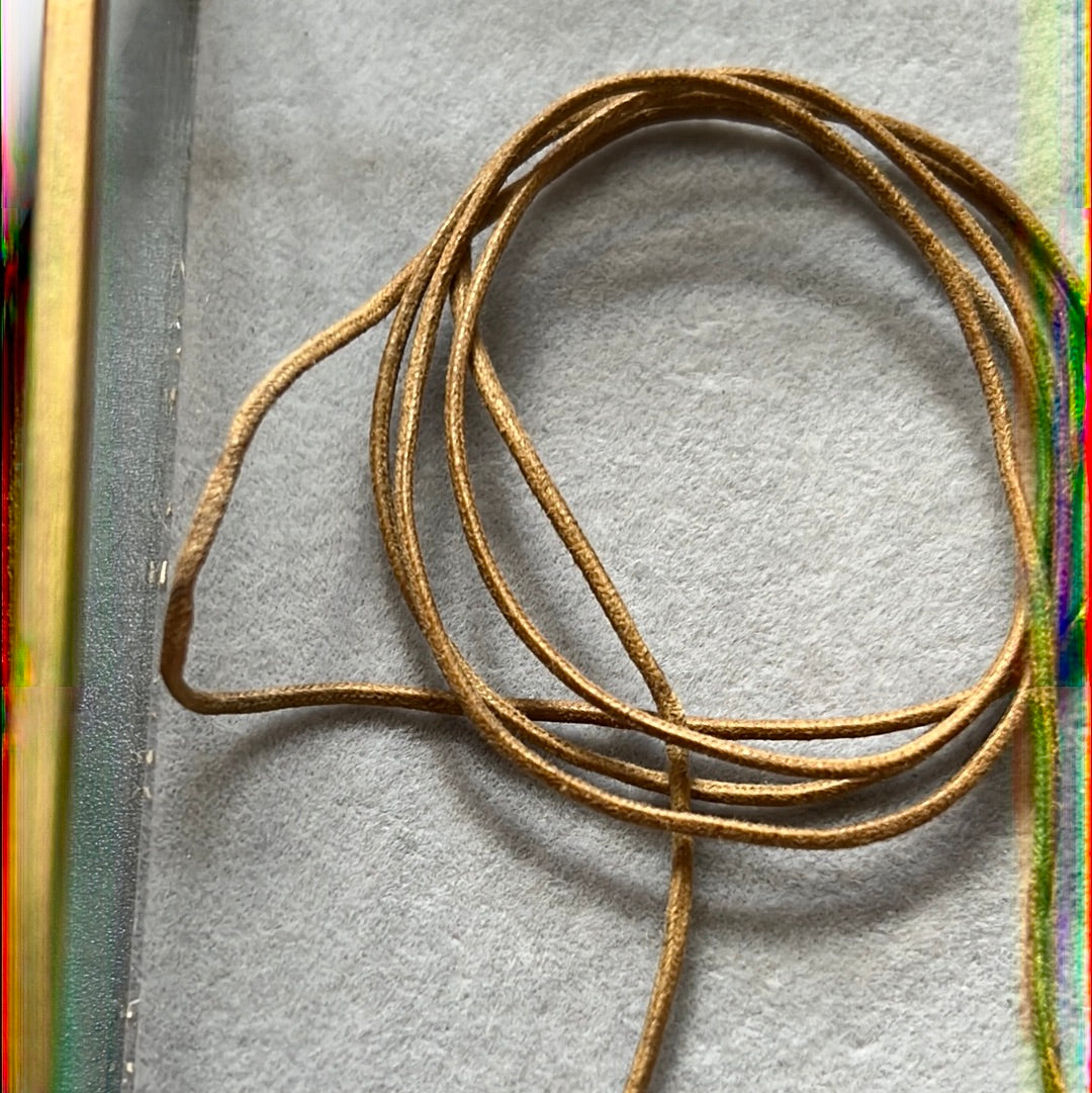 Genuine Pandora Light Tan Leather Lariat String with Solid Gold G585 Ends Rare 90cm