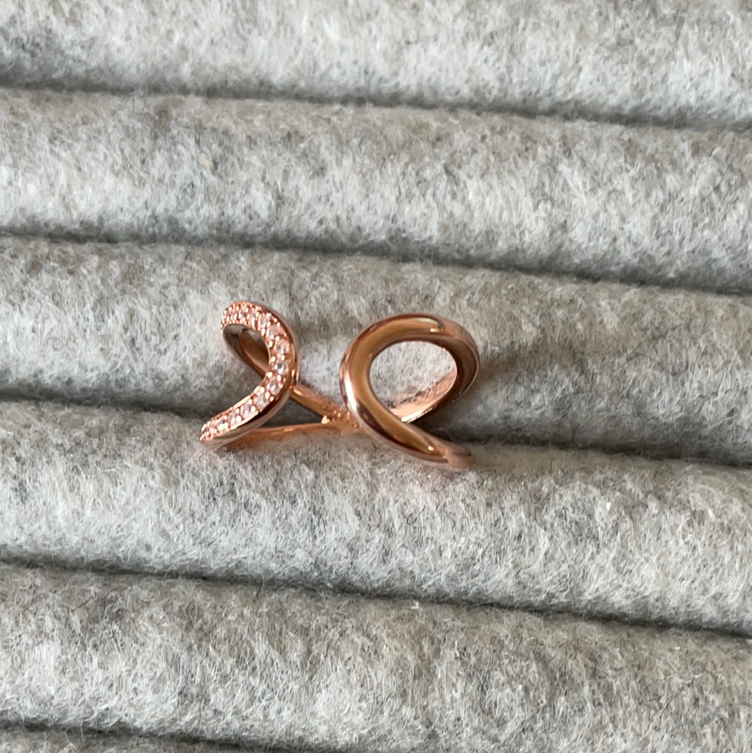 Genuine Pandora Ring Rose Gold Statement Ring Size 60