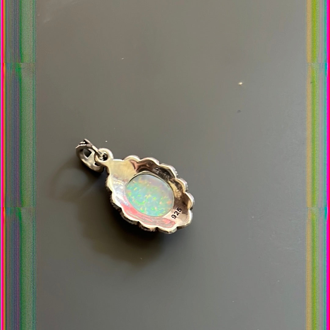 Sterling Silver Beautiful White Opal Pendant