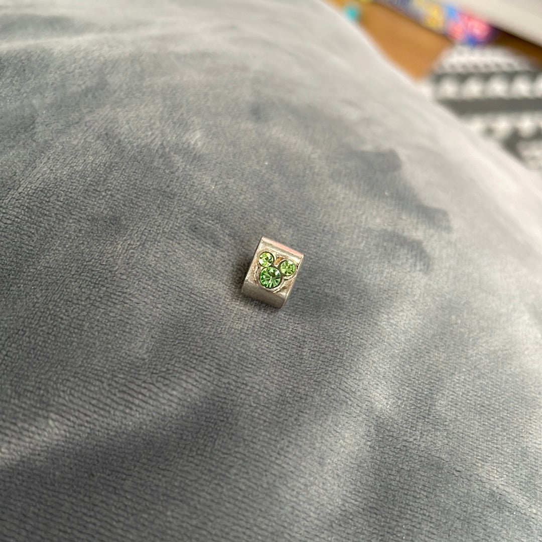 Genuine Chamilia Disney Green Mickey Mouse Face Charm