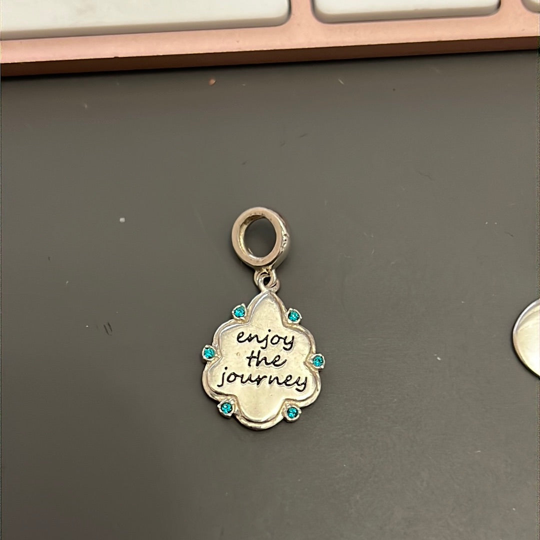 Genuine Chamilia “Enjoy the Journey” Blue CZ Dangle Charm