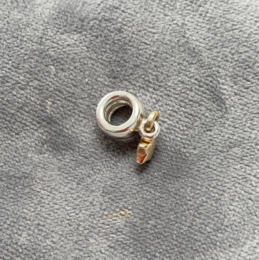 Genuine Pandora Two Tone 14ct Star Dangle Charm READ DESC