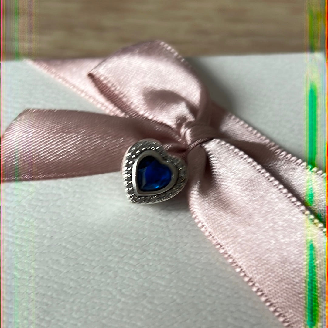 Genuine Pandora Beautiful Blue Sparkling Heart Charm