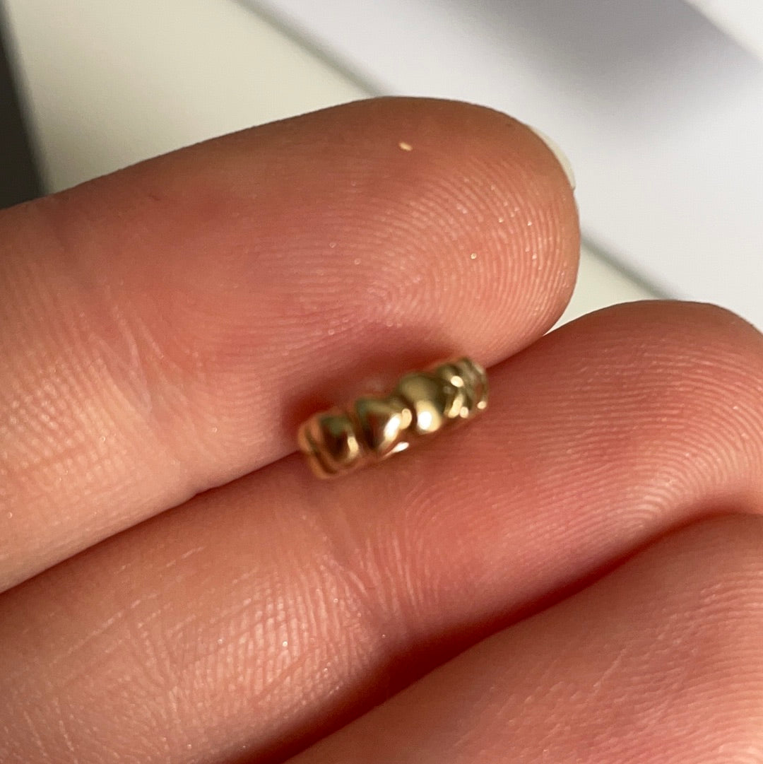 Genuine Pandora Solid 14ct Gold Tiny Hearts Spacer Charm HTF