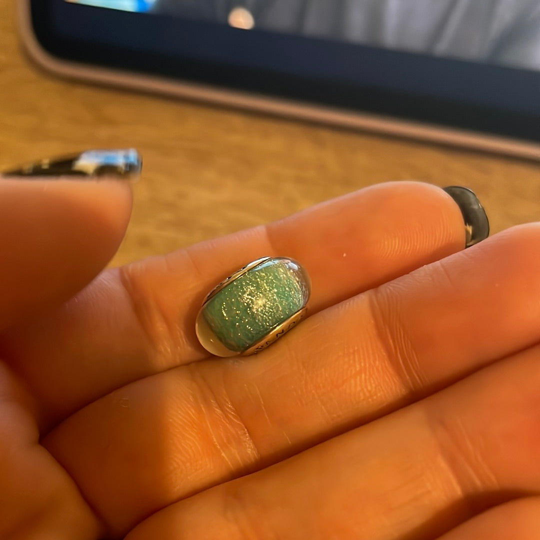 Unbranded Disney Princess Murano In Teal Blue With Sparkle Lovely Charm