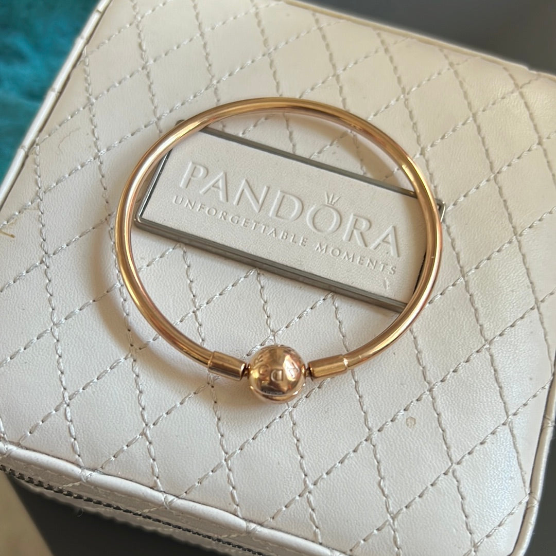 Genuine Pandora Rose Gold Bangle Small 19cm