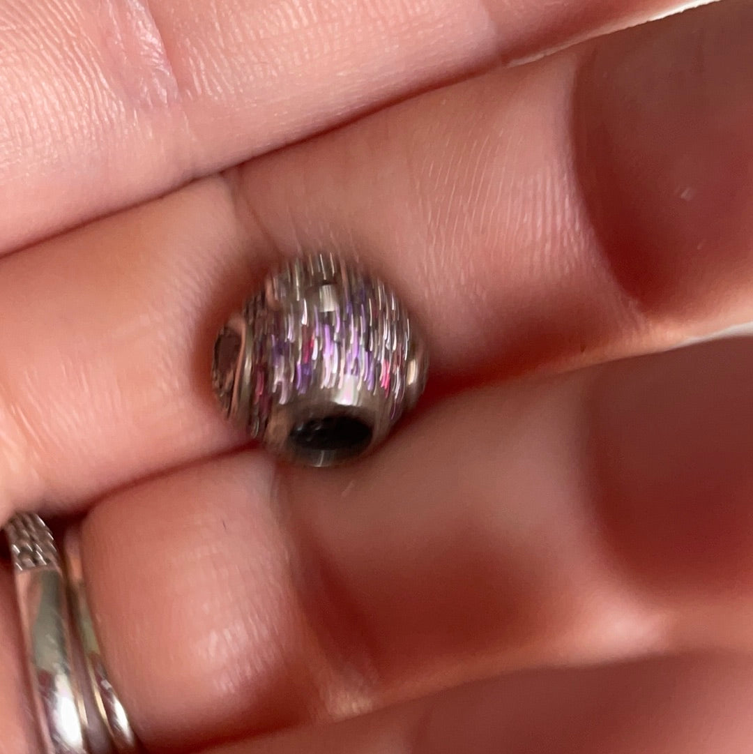 Genuine Pandora Pink, Red and Purple Raised Hearts Pave Ball