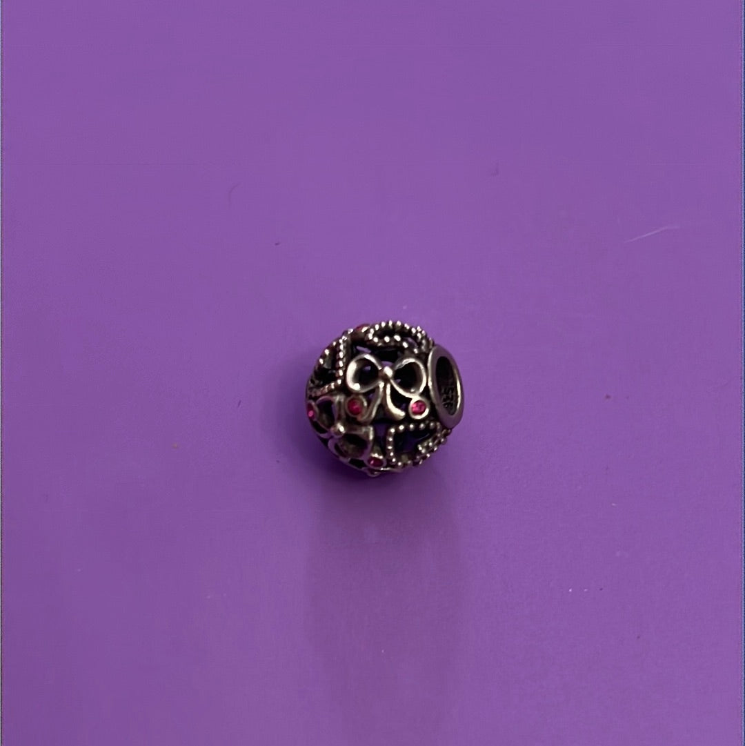 Genuine Chamilia Butterfly CZ Openwork Bow Charm