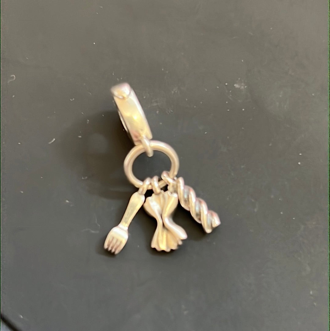 Genuine Pandora Pasta and Fork Italian Food Dangle Charm