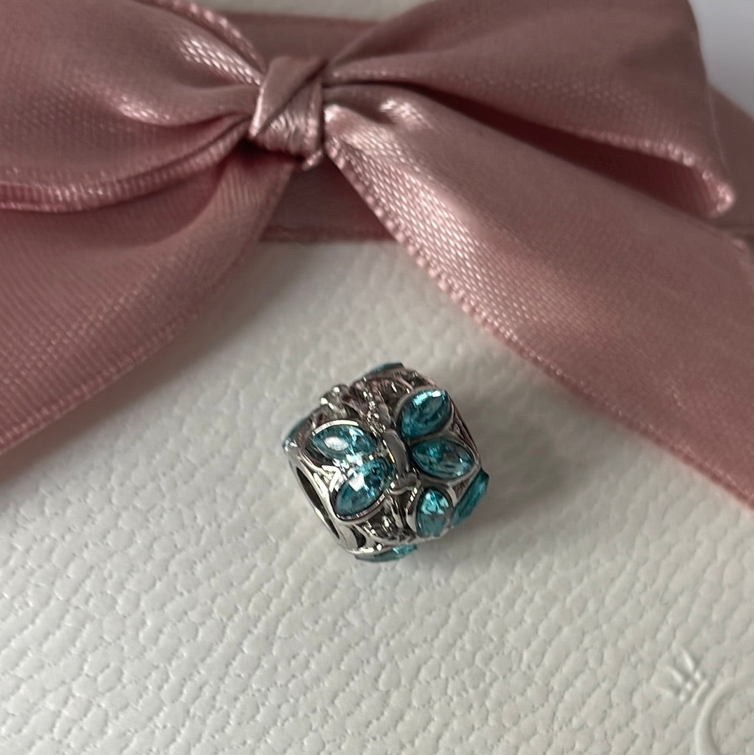 Sterling Silver Charm Dragonfly Blue Stone