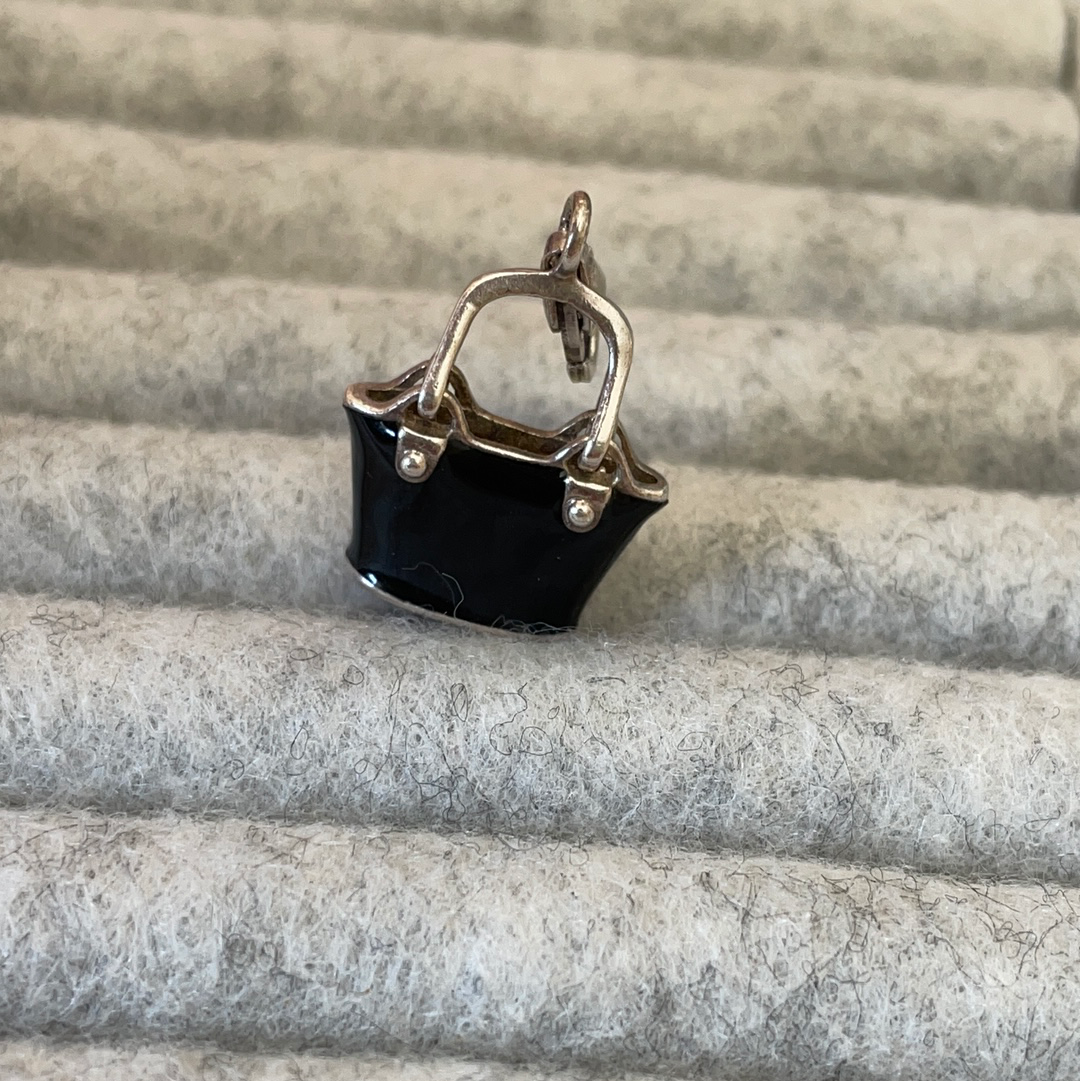 Genuine Thomas Sabo Black Enamel Handbag/ Purse Charm