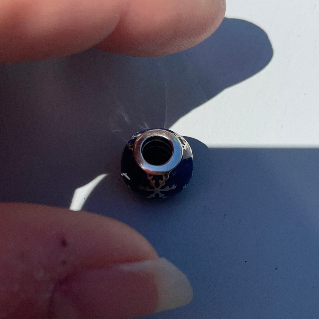 Genuine Pandora Blue Enamel Snowflake Charm