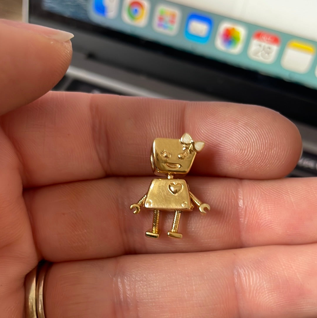Genuine Pandora Shine Gold Bella Bot Charm