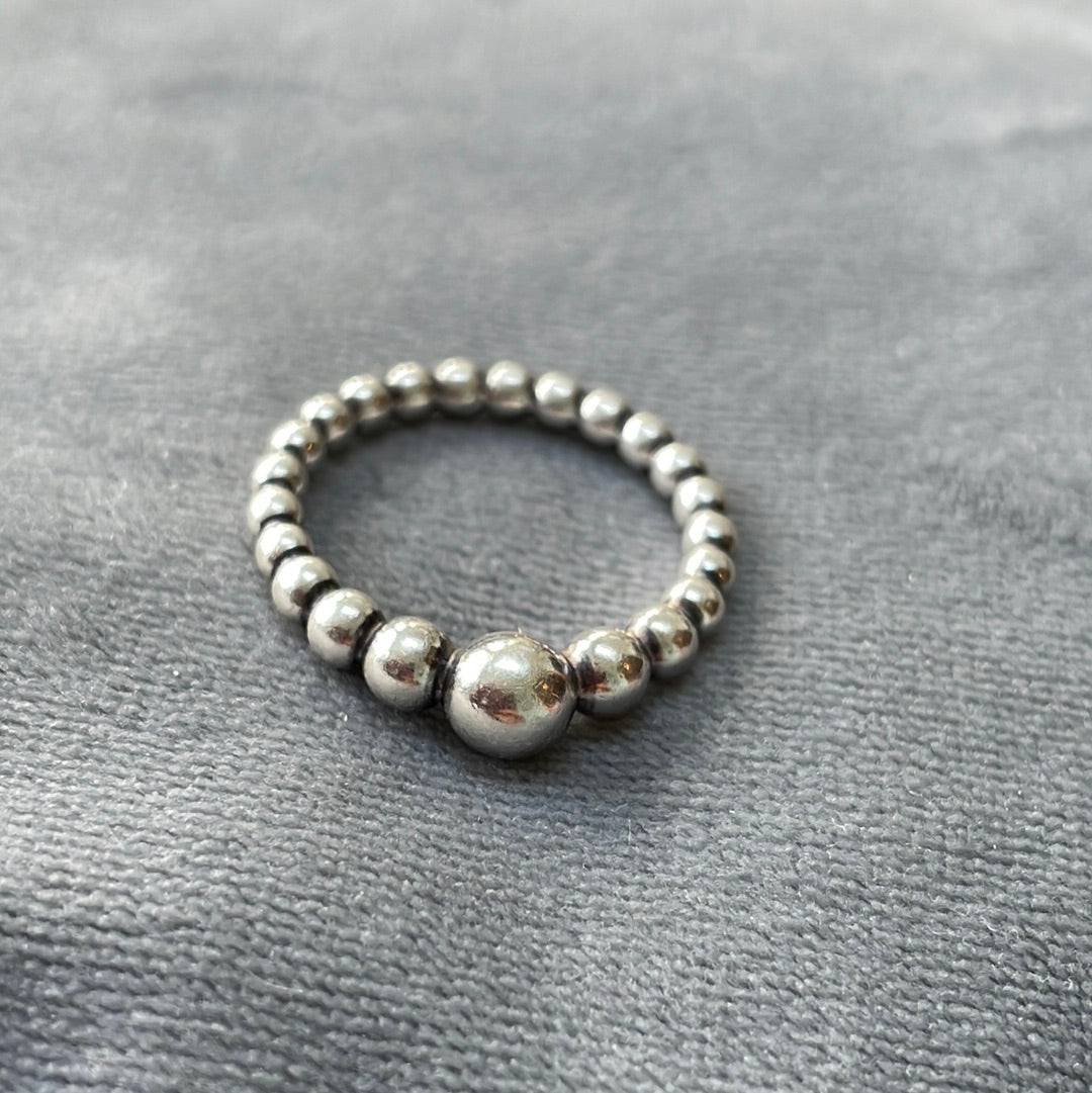 Genuine Pandora Plain String of Beads Ring Size 52