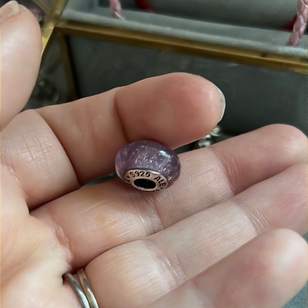 Genuine Pandora Disney Princess Glow in the Dark Rapunzel Murano Charm