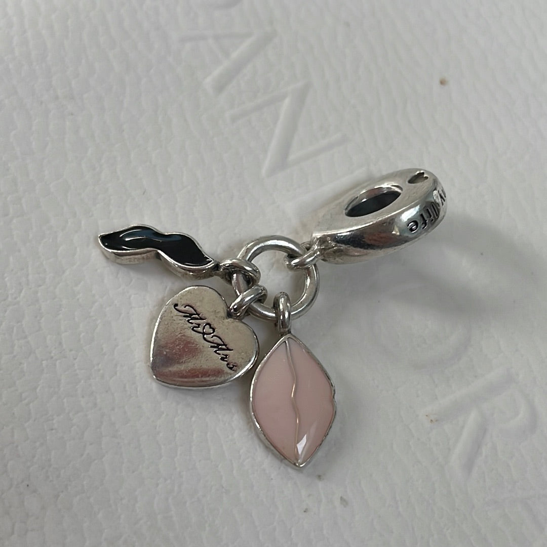 Genuine Pandora Mr & Mrs Lips and Moustache Wedding Day Gift Charm