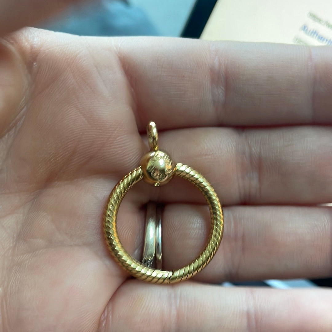 Genuine Pandora O Pendant Small Shine Gold Size