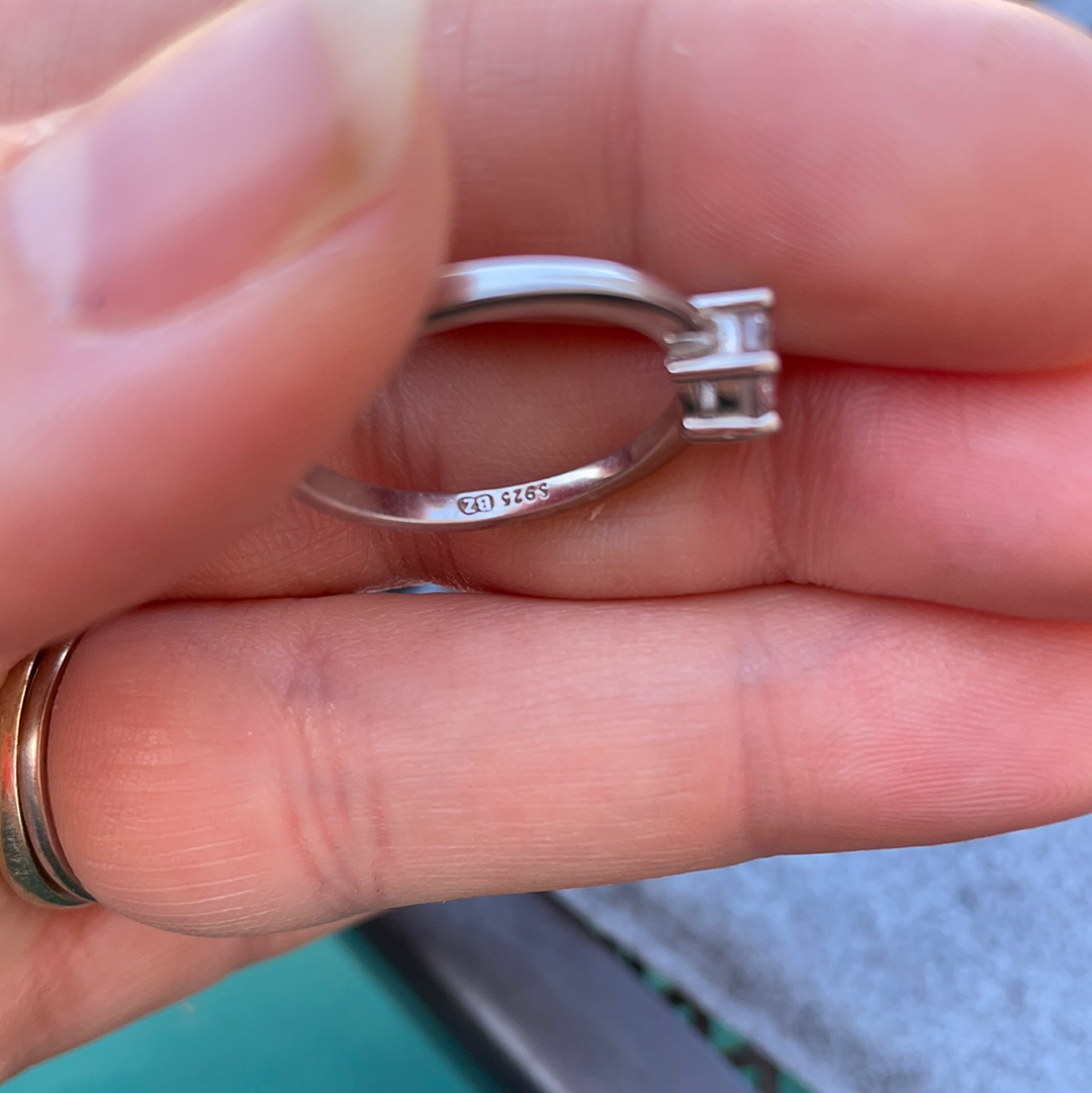 Unbranded But Beautiful Clear Stone Ring With CZ Size 58