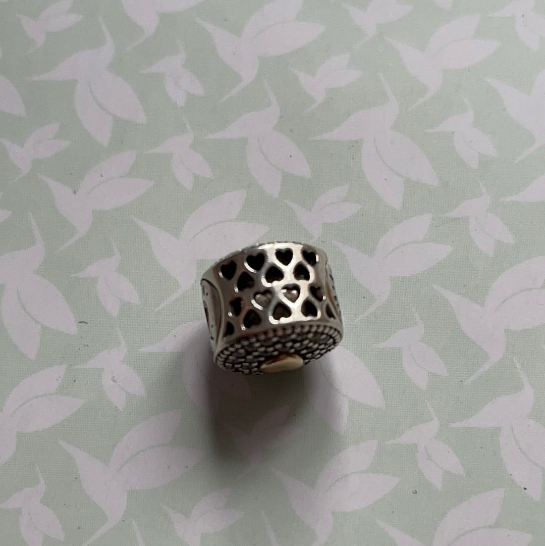 Genuine Pandora Essence Two Tone Heart Pave Affection Charm