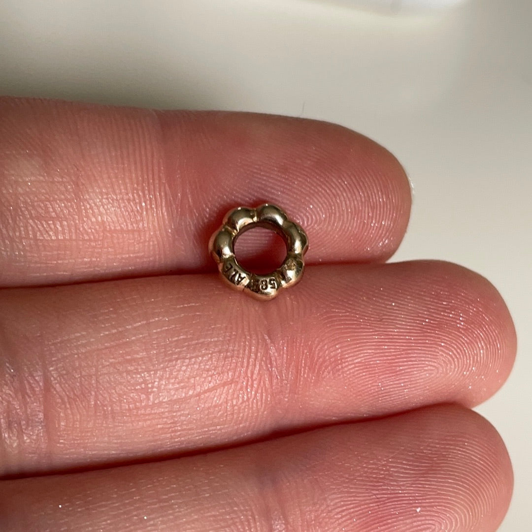 Genuine Pandora Solid 14ct Gold Bubble Bobble Spacer Charm HTF
