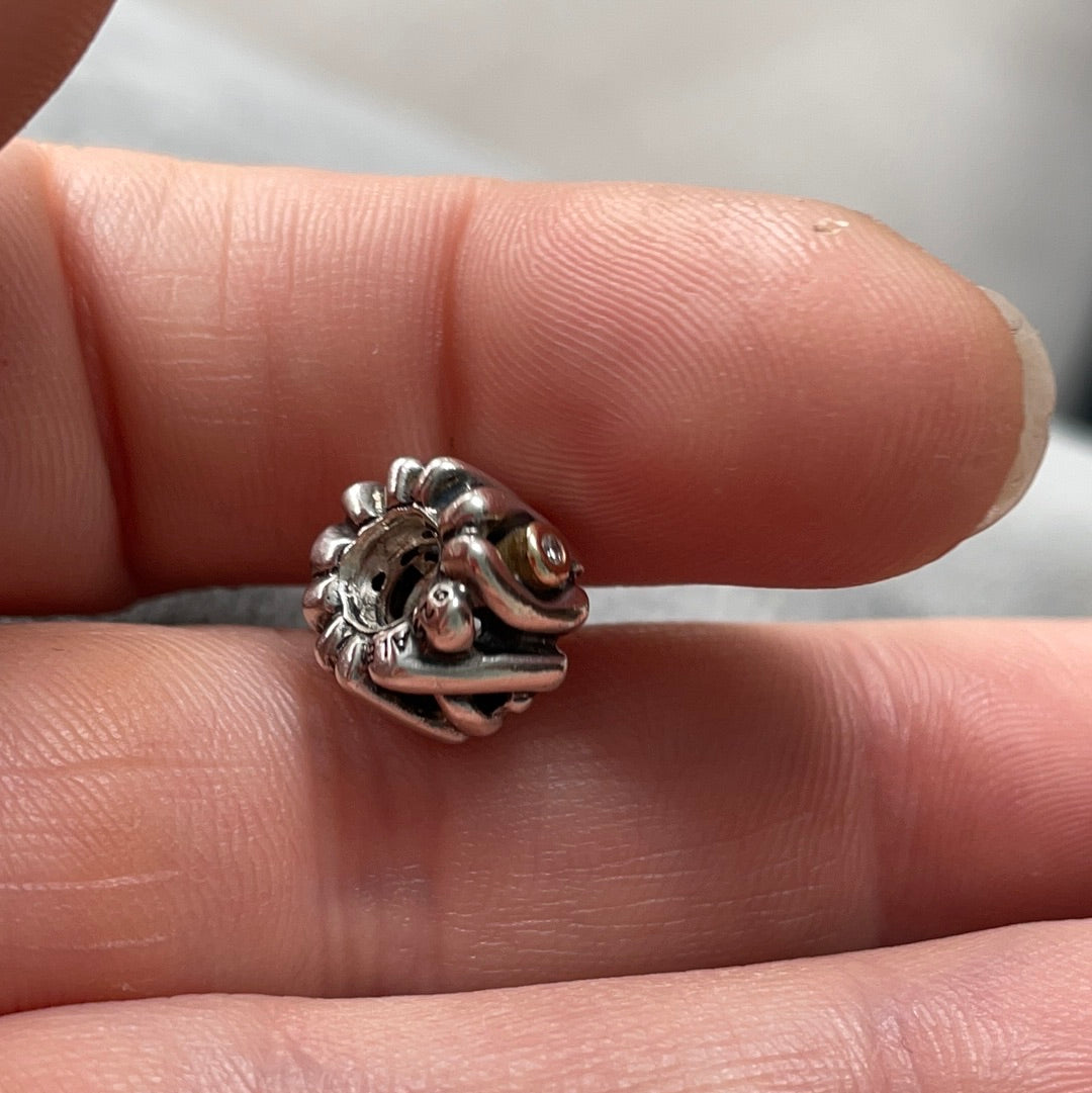 Genuine Pandora Two Tone Diamond XOXO HTF Charm
