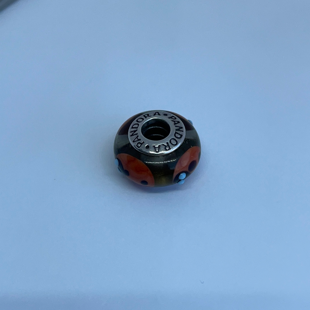 Genuine Pandora Red Ladybird Red Murano Glass Charm