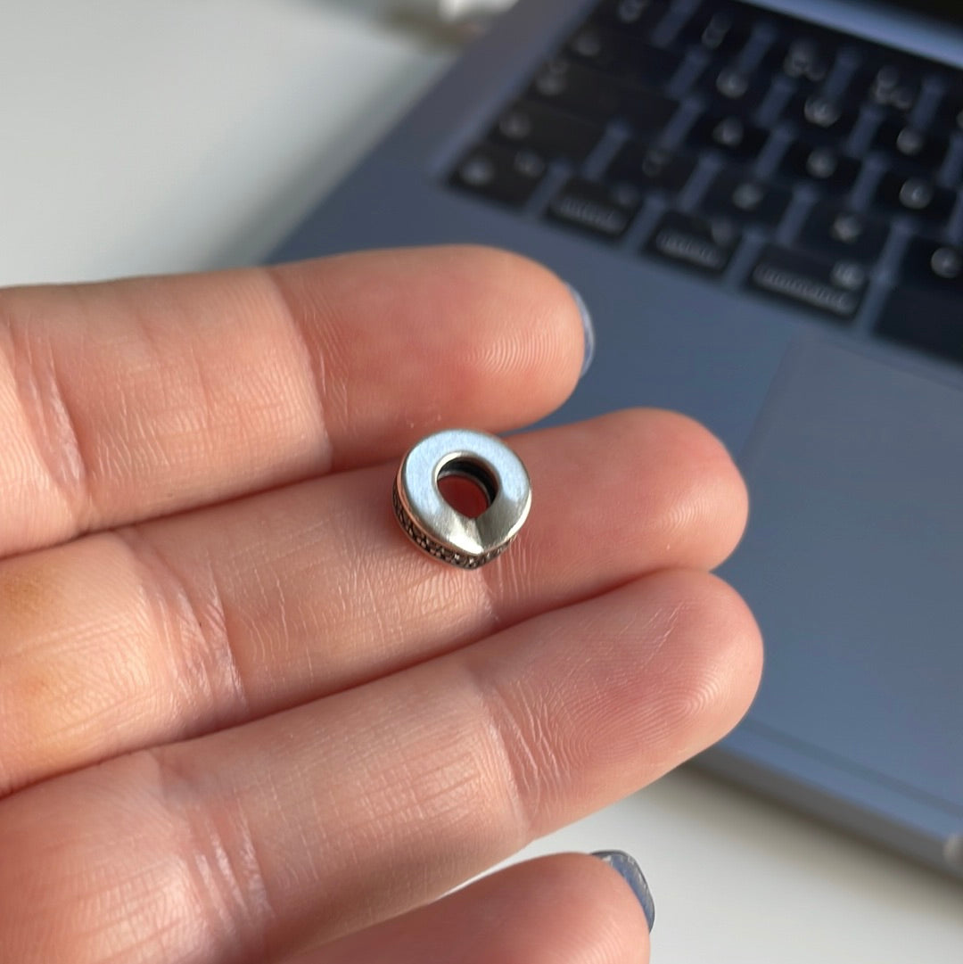 Genuine Pandora Clear Pave Wishbone Spacer Charm x2 / Shine Gold