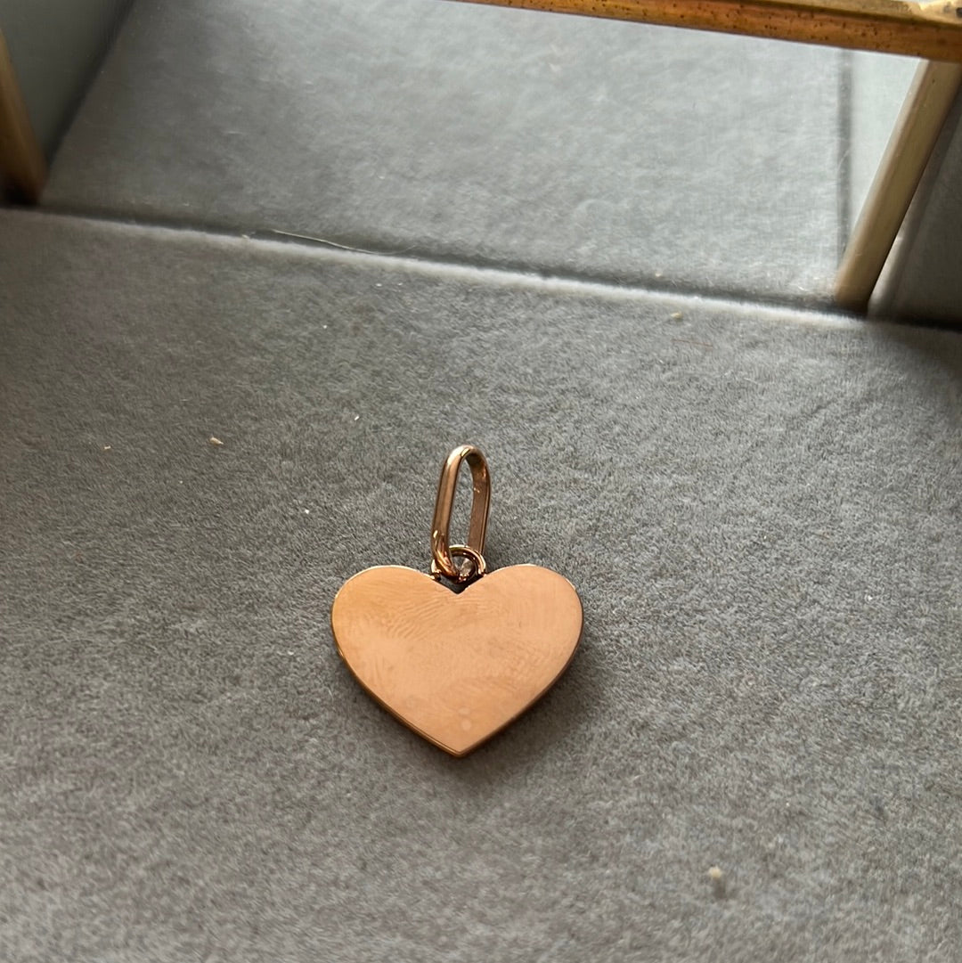 Genuine Abbott Lynn Rose Gold Heart Charm Pendant