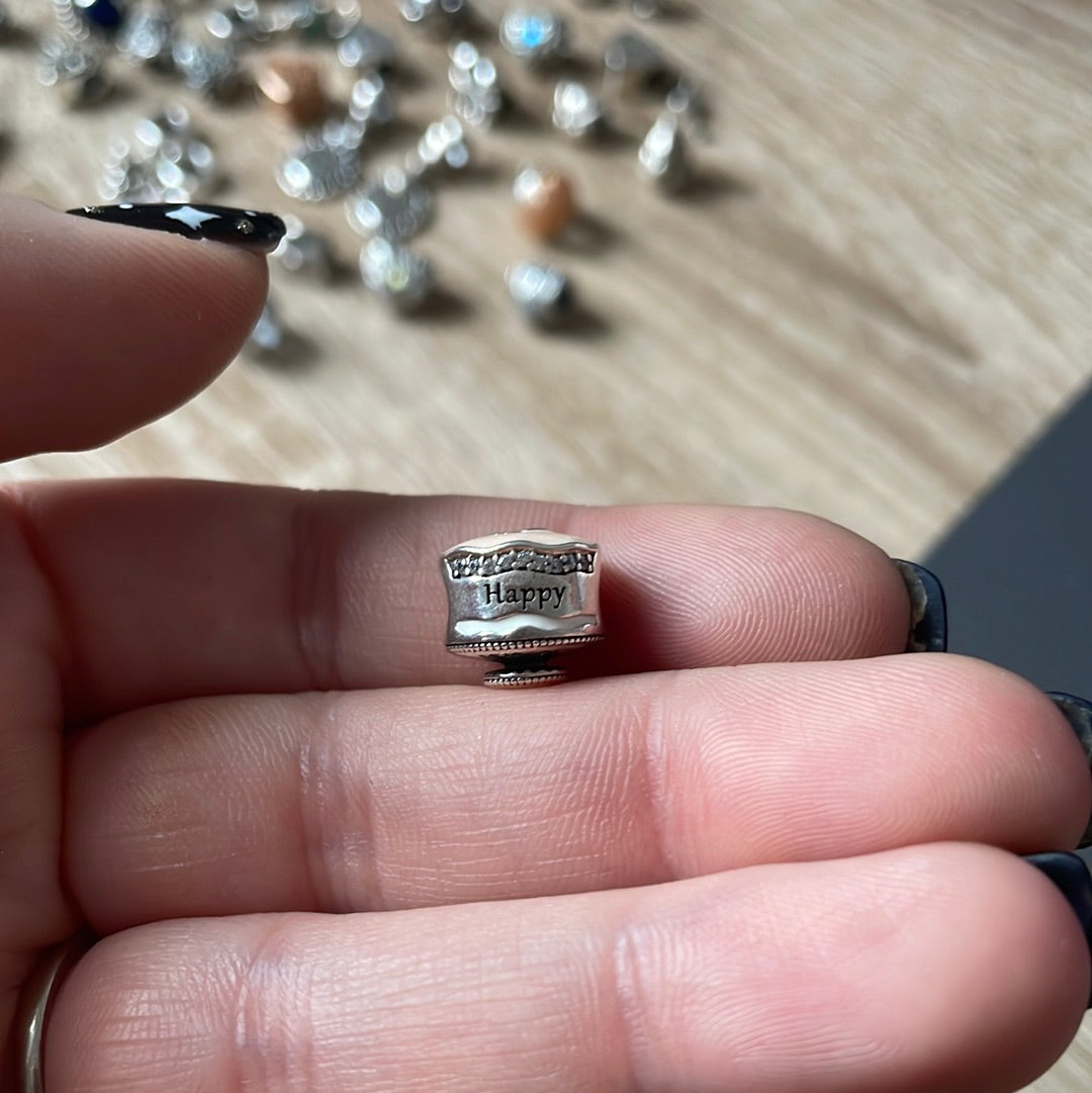Genuine Pandora Pink Enamel Birthday Cake Charm