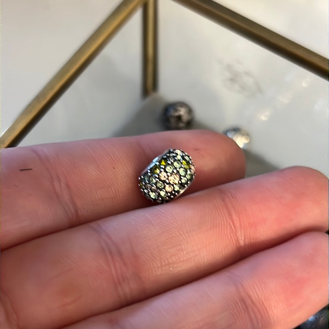 Genuine Chamilia Green and Gold CZ Sparkle pave charm