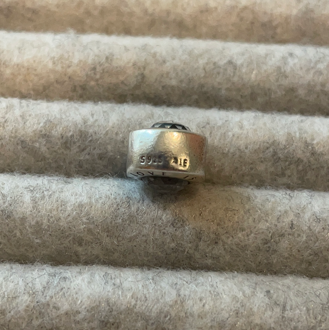Genuine Pandora Love is Forever Charm With Clear Stone