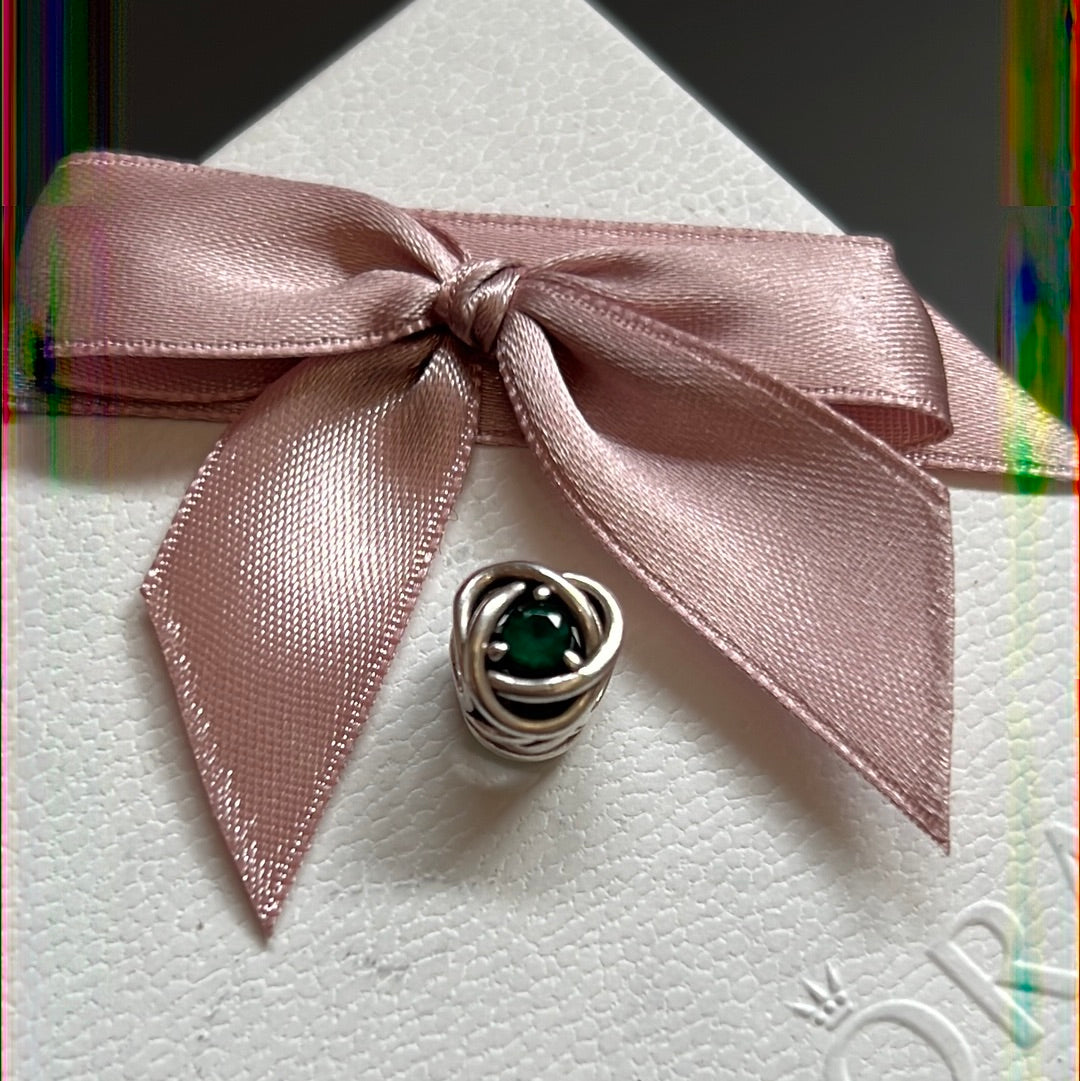 Genuine Pandora Green May Birthstone Infinity Charm