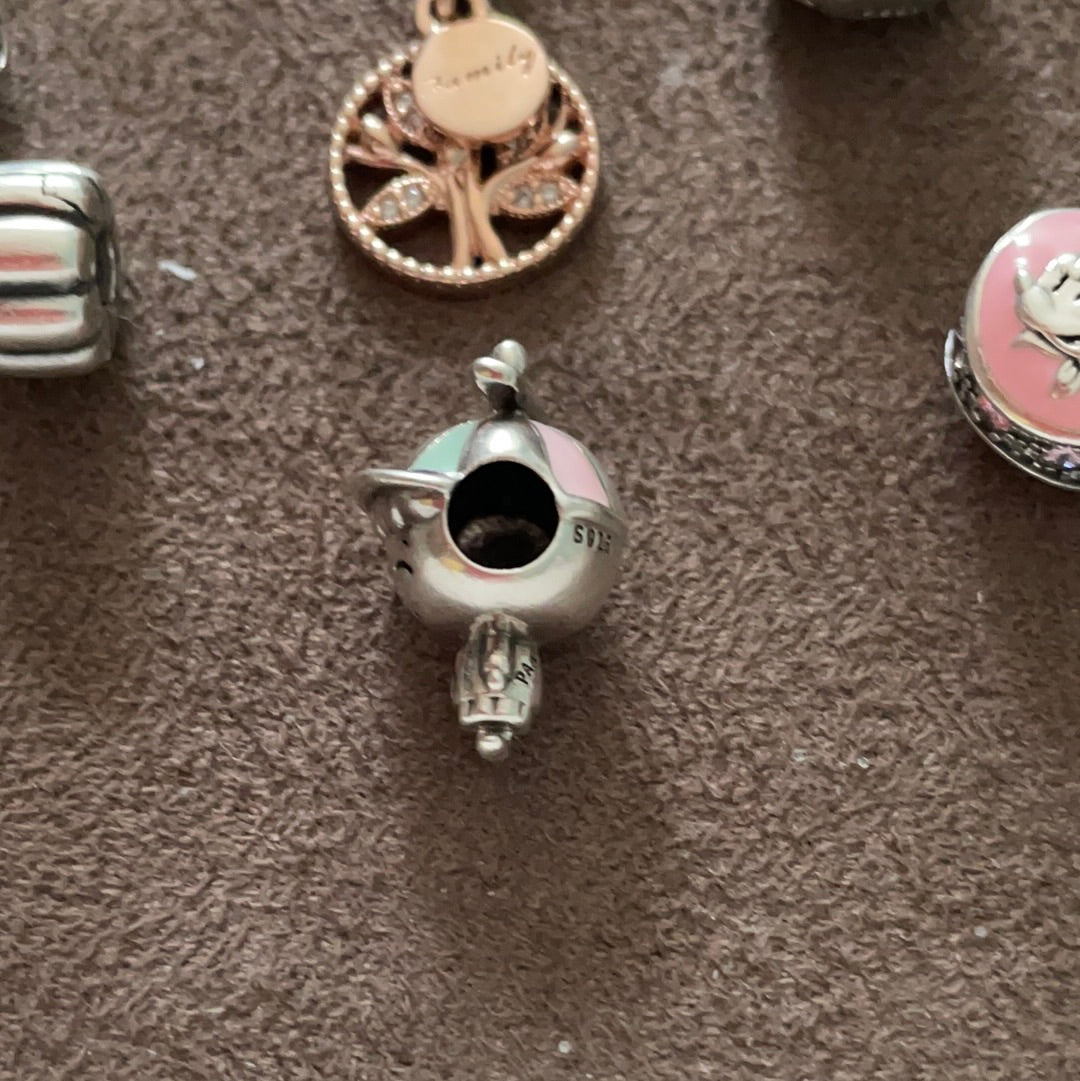 Genuine Pandora Little Boy With Enamel Hat with Spinning Top Charm
