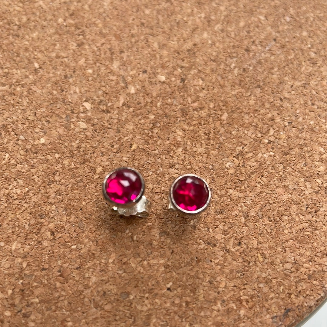 Genuine Pandora Red Garnet January Birthstone Earrings