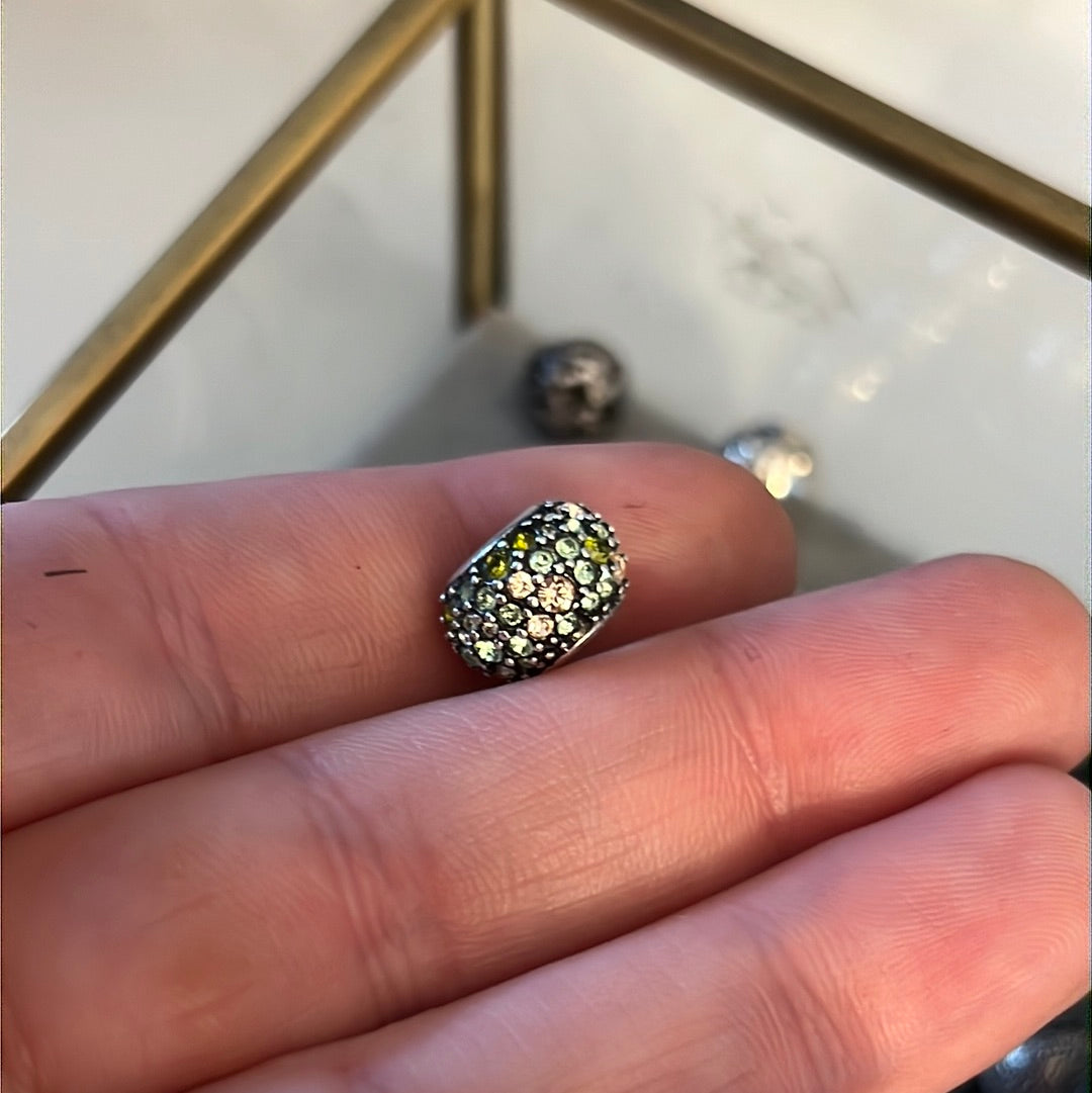 Genuine Chamilia Green and Gold CZ Sparkle pave charm