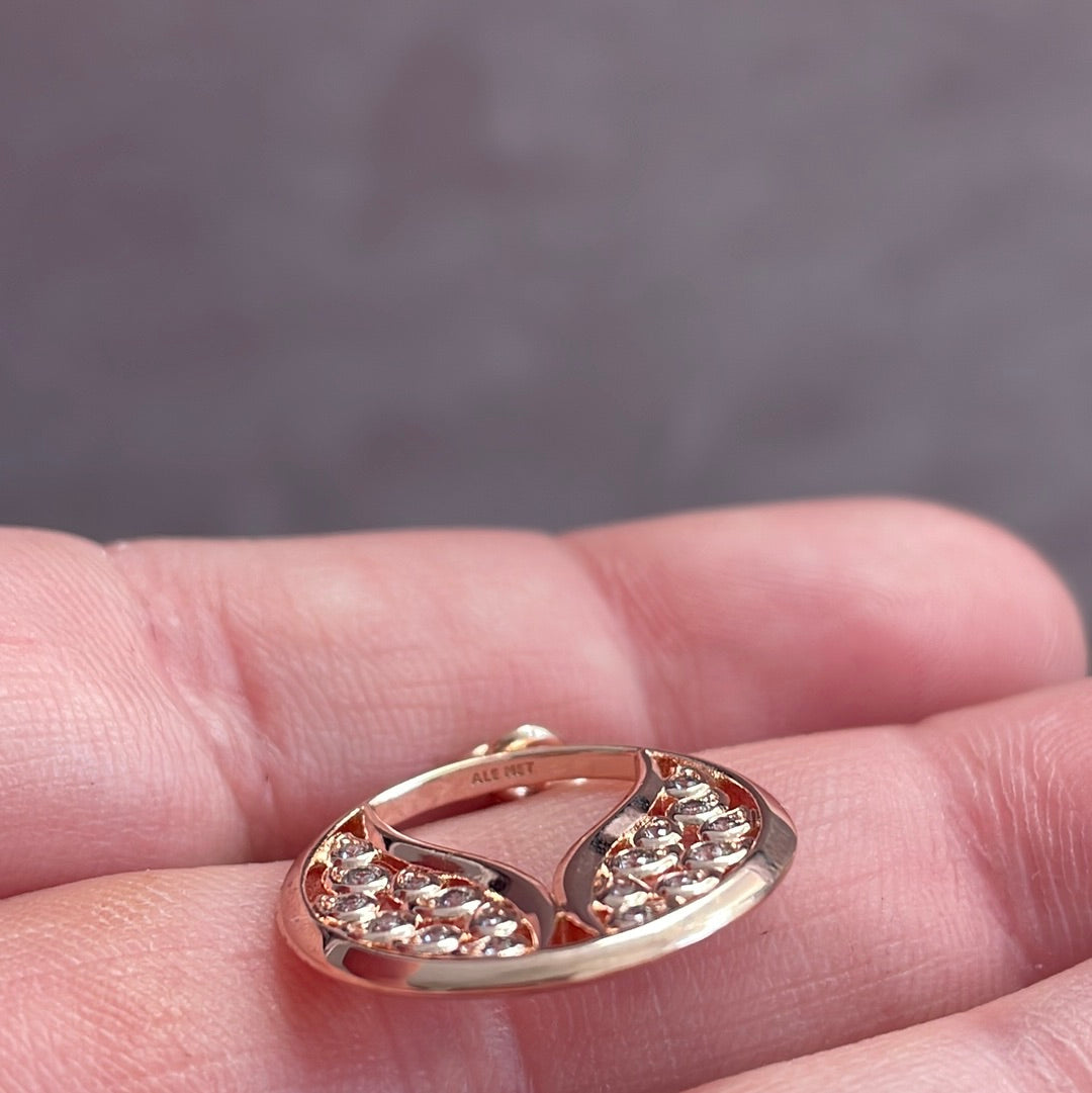 Genuine Pandora Me Rose Gold CZ Burning Wings Medallion Essence Charm