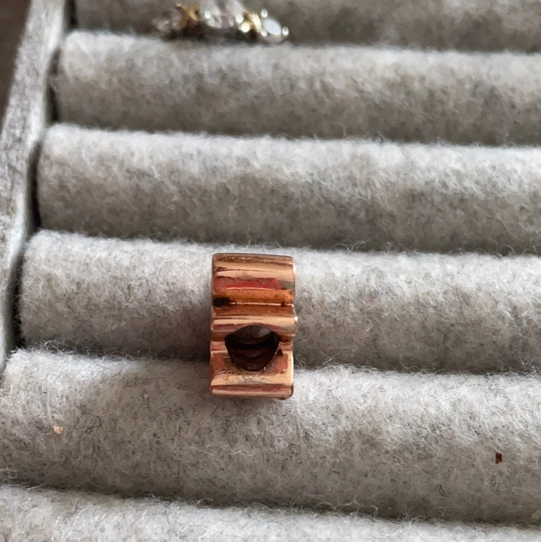 Rose Gold Gingerbread Man Christmas Charm Enamel