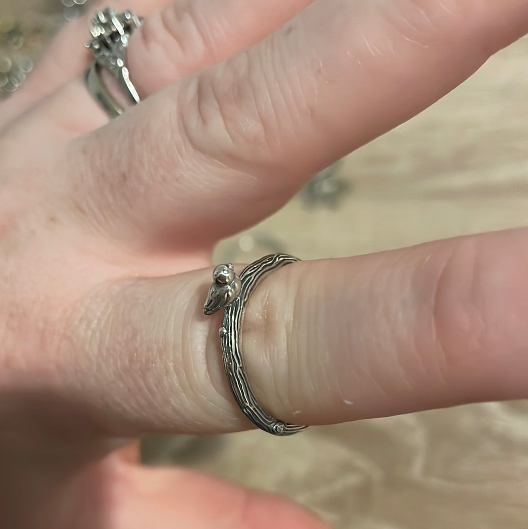 Genuine Pandora Bird on a Branch Ring Size 58