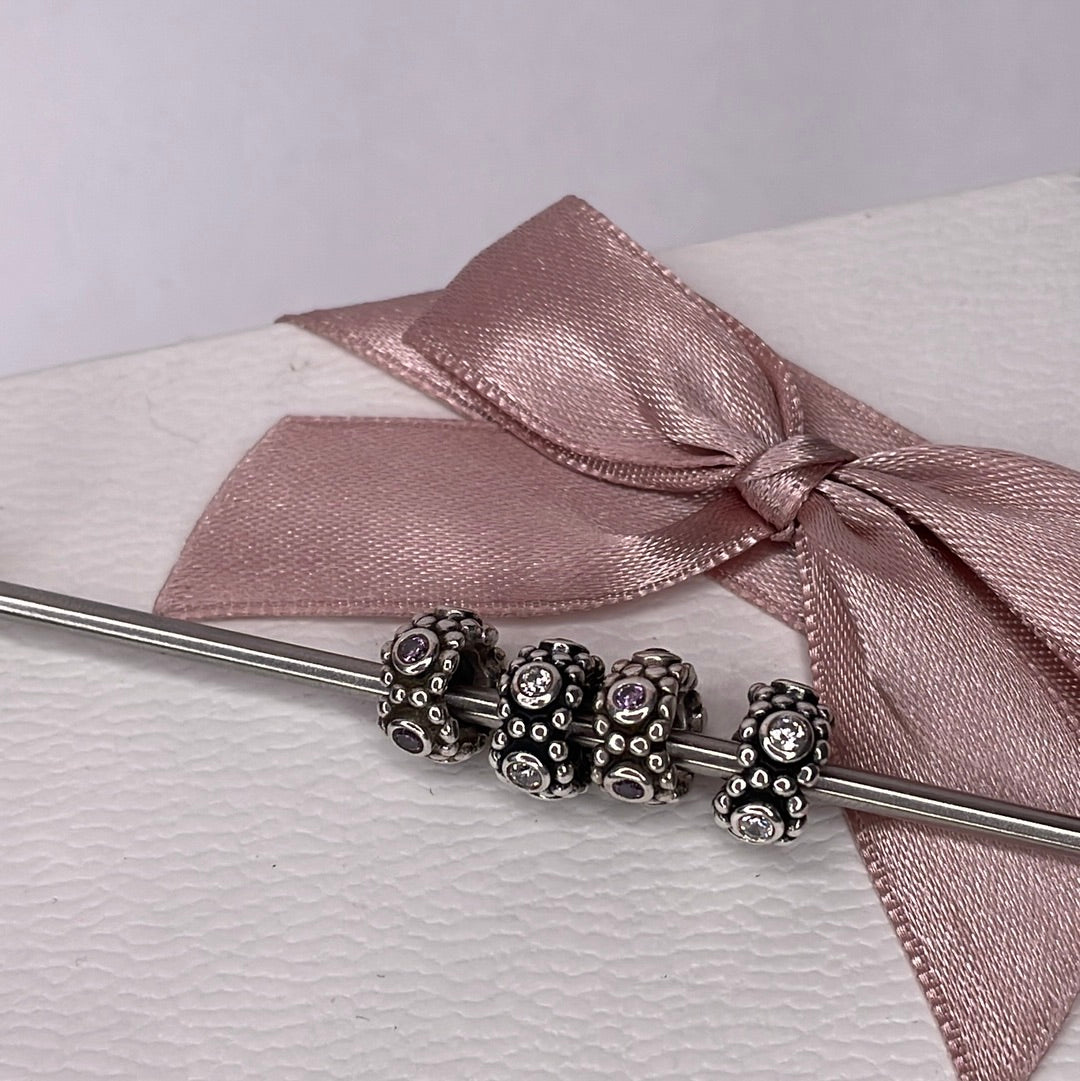 Genuine Pandora Her Majesty's Stone Spacer CZ Pave Spacer 2 Varieties