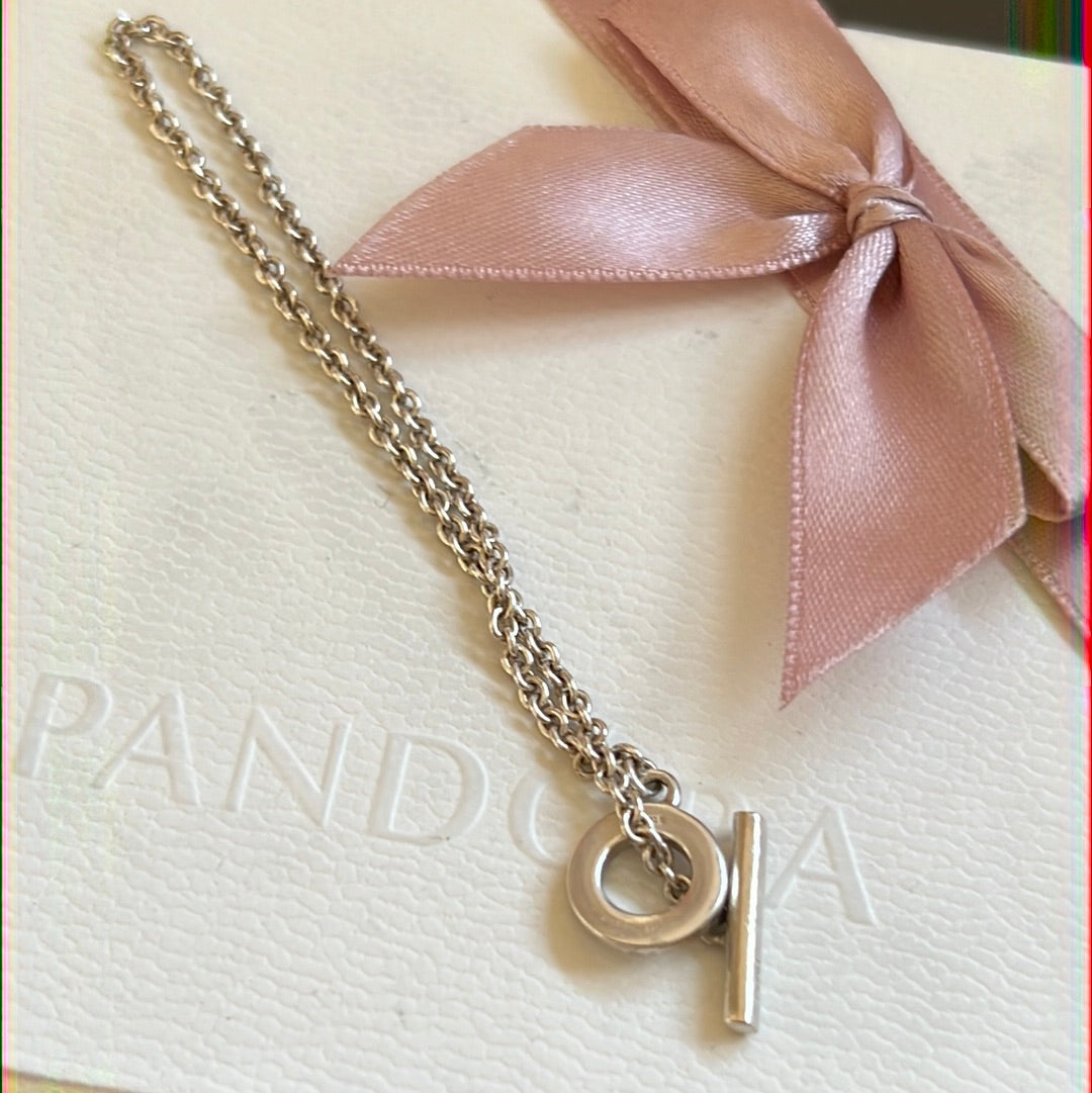 Genuine Links of London Sterling Silver T-Bar Charm Bracelet 19cm