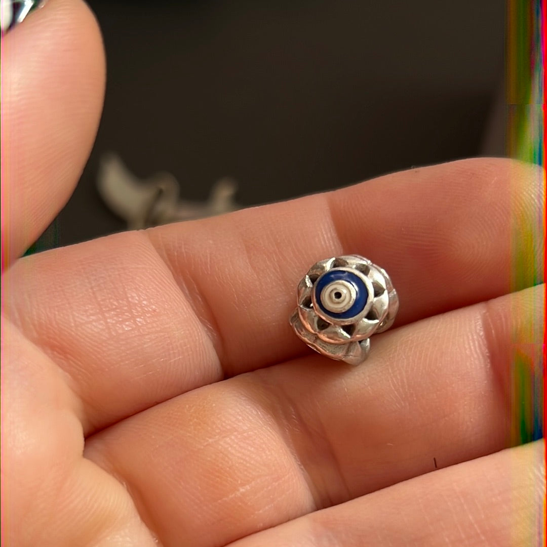Sterling Silver Evil Eye Enamel Charm