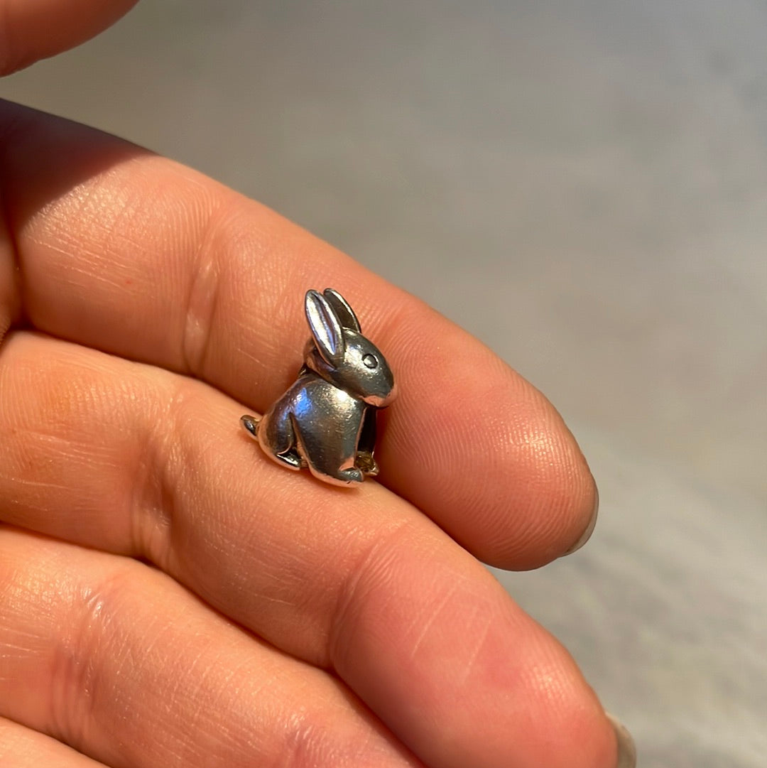 Sterling Silver Rabbit Bunny Animal Charm