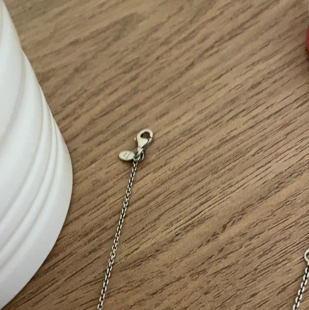 Genuine Pandora Retired Pave Leaf Necklace Drop of 24cm (45cm in length)