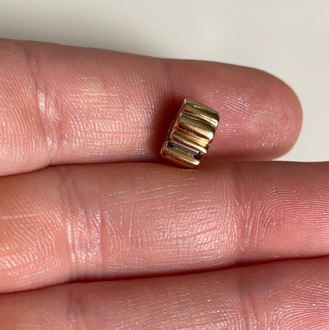 Genuine Pandora Solid 14ct Gold Ribbed Line Clip HTF