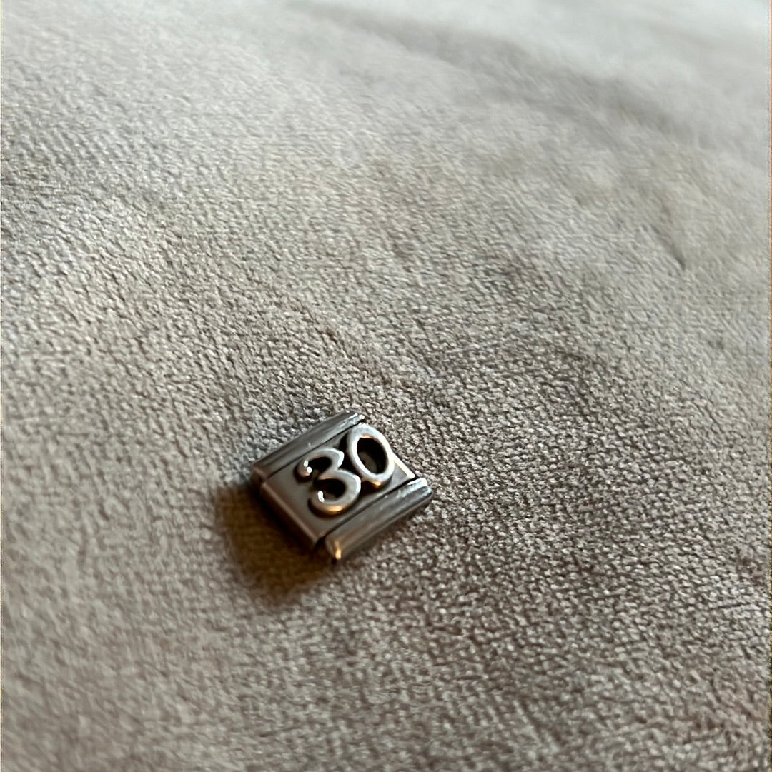 Genuine Nomination Silver 30th Link Charm