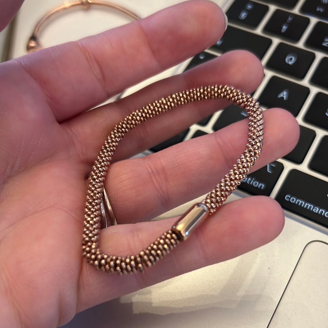 Genuine Links of London Rose Gold Effervescent Star Bracelet 18cm BN