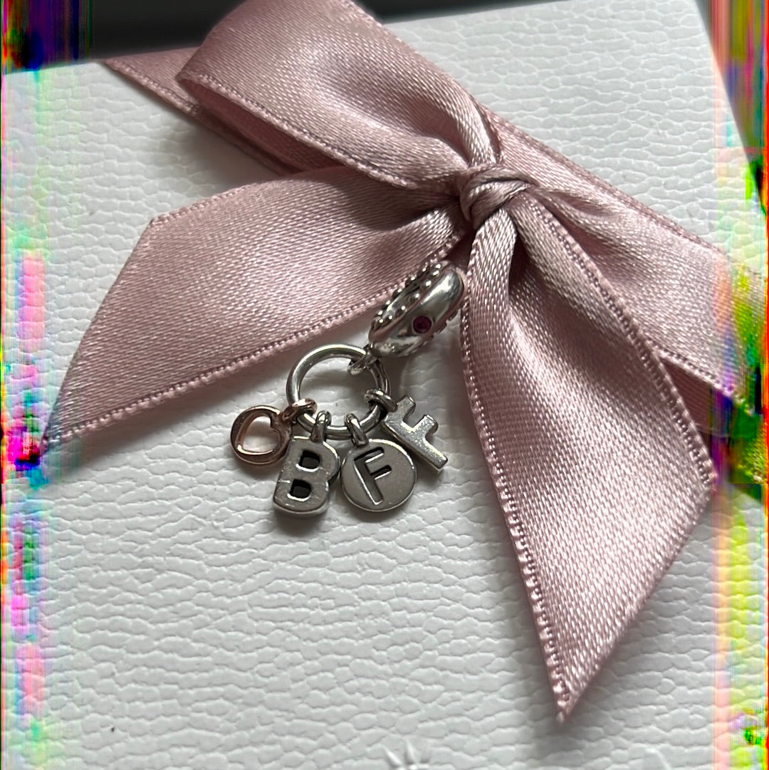 Genuine Pandora Dangle BFF Rose Gold Heart Charm
