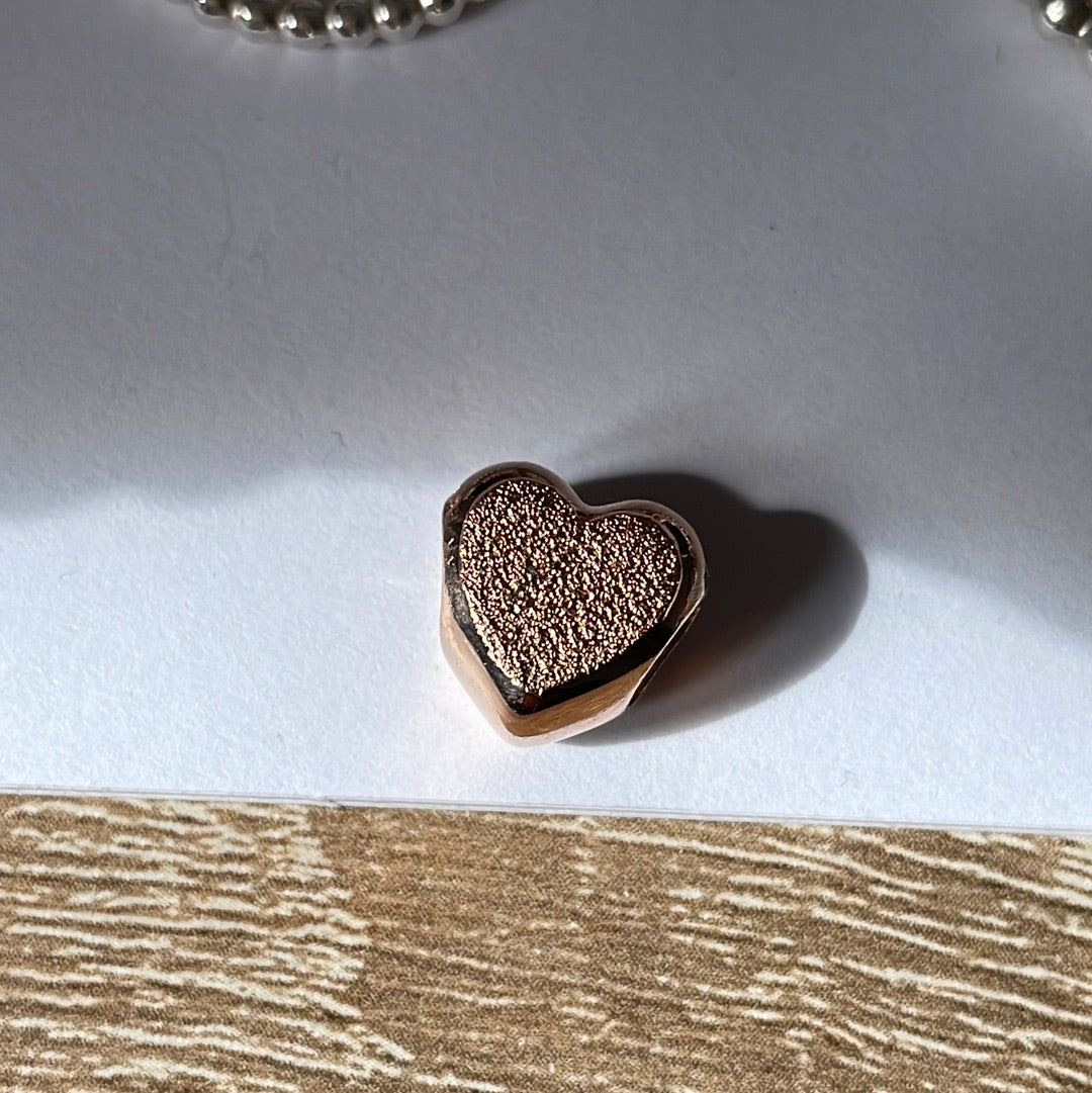 Genuine Pandora Rose Gold Heart With Matter Sparkle Texture