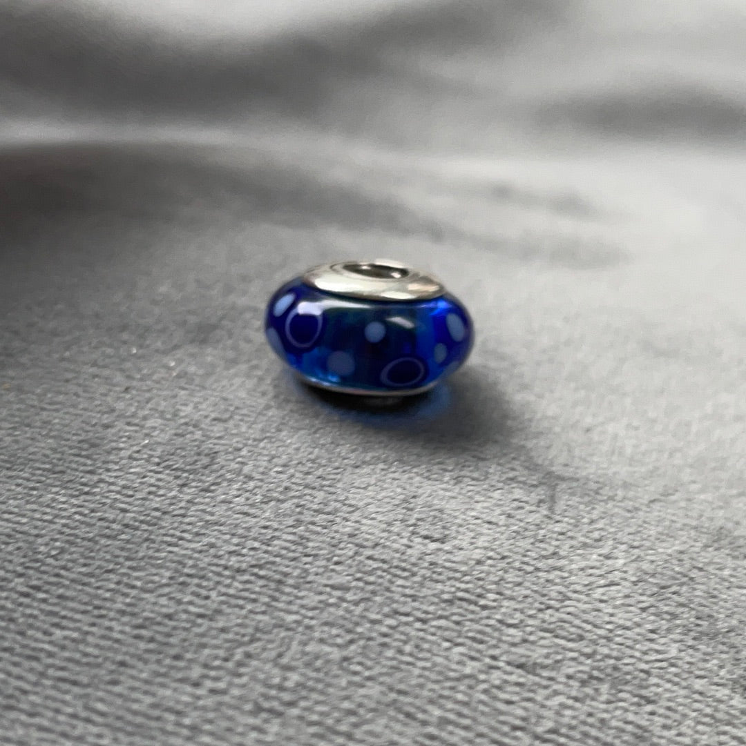 Genuine Pandora Murano Glass Charms Spotty Polka Dot Blue and Light Blue